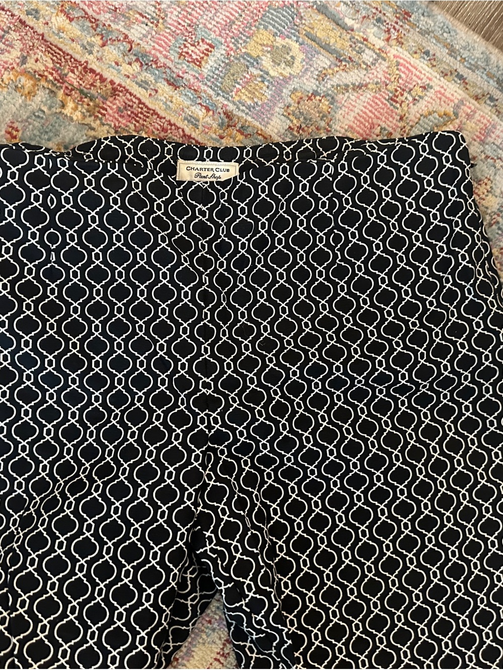 Charter Club Black and White Interlock Print Shorts